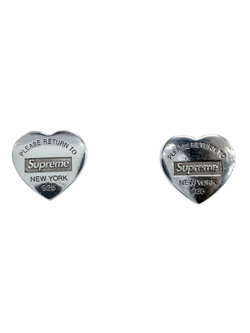 Tiffany & Co Supreme Return to Tiffany Heart Tags Earrings Silver Box